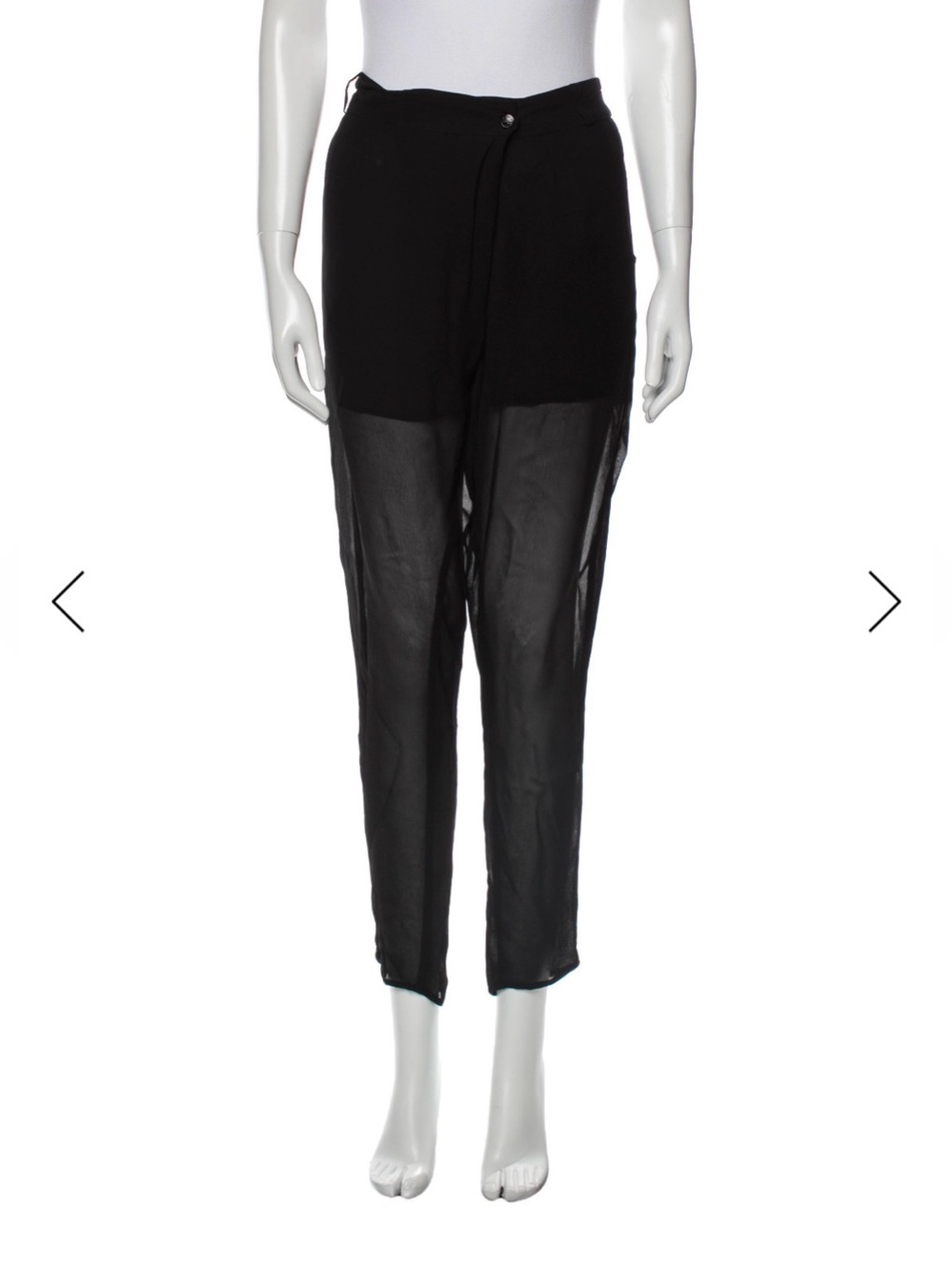 Dagmar Sheer Black High-Waist viscose Trousers